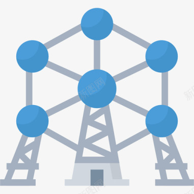 原子弹地标24平坦图标图标