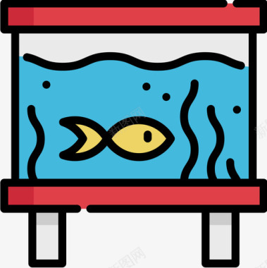 鱼缸宠物16线性颜色图标图标