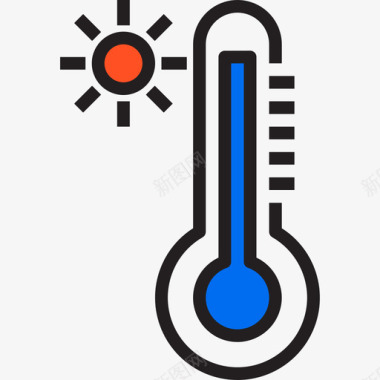 温度计天气112线性颜色图标图标