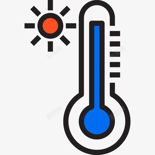 温度计天气112线性颜色图标svg_新图网 https://ixintu.com 天气112 温度计 线性颜色