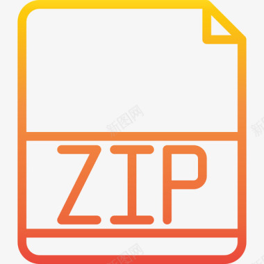 Zip文件扩展名渐变图标图标