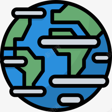 地球86号太空直线颜色图标图标