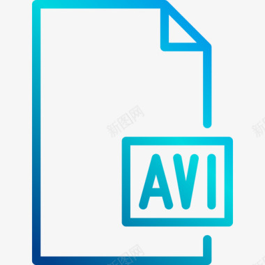 Avi文件和文件夹6线性渐变图标图标
