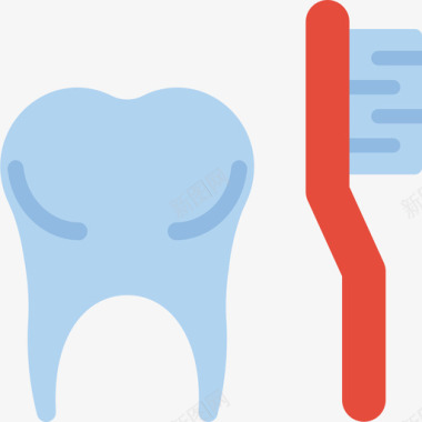 牙齿卫生12扁平图标图标