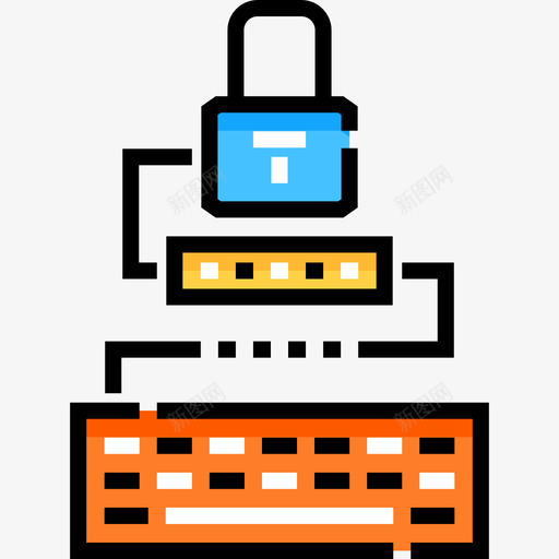 键盘互联网安全31线性彩色图标svg_新图网 https://ixintu.com 互联网安全31 线性彩色 键盘