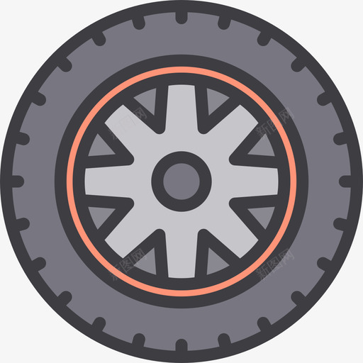 轮胎汽车维修22线性颜色图标svg_新图网 https://ixintu.com 汽车维修22 线性颜色 轮胎