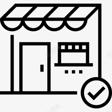 商店网上购物46线性图标图标