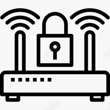 Wifi网络和安全5线性图标图标
