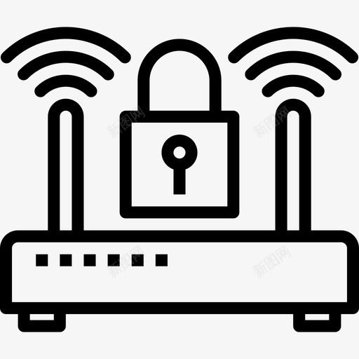 Wifi网络和安全5线性图标svg_新图网 https://ixintu.com Wifi 线性 网络和安全5