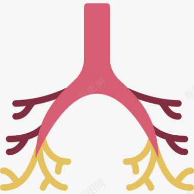 支气管医用107扁平图标图标