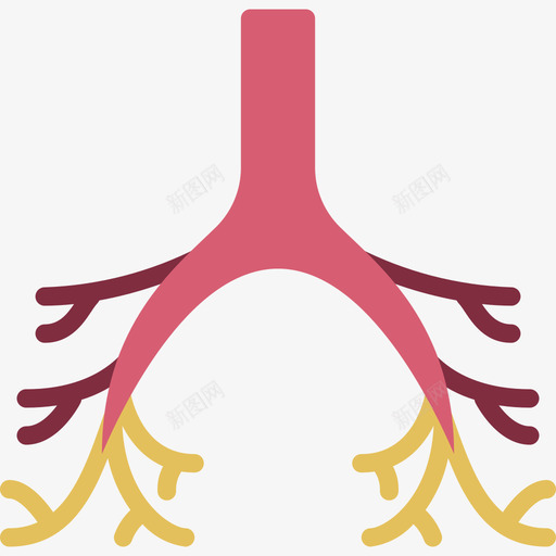 支气管医用107扁平图标svg_新图网 https://ixintu.com 医用107 扁平 支气管