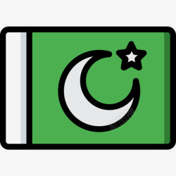 巴基斯坦巴基斯坦国旗10线颜色图标高清图片