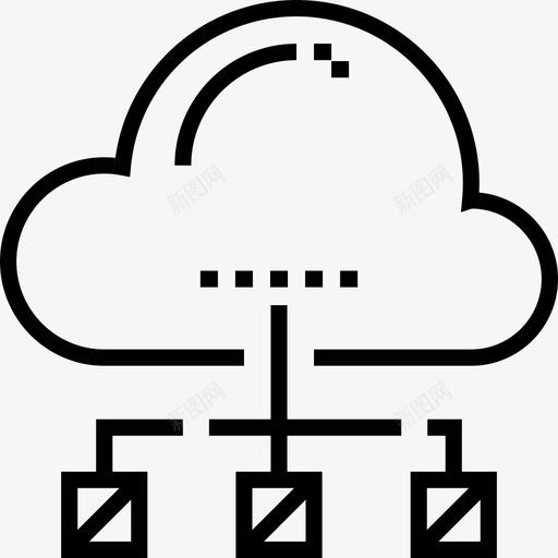 云互联网技术5线性图标svg_新图网 https://ixintu.com 云 互联网技术5 线性