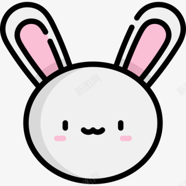兔子兽医6线性颜色图标图标