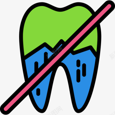 牙齿牙齿6线形颜色图标图标
