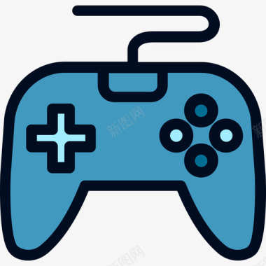 游戏板小工具和设备线性颜色图标图标