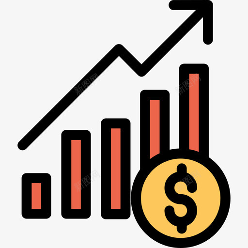 利润银行和金融22直线颜色橙色图标svg_新图网 https://ixintu.com 利润 直线颜色橙色 银行和金融22