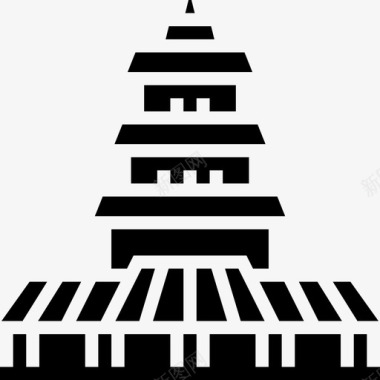 宝塔中国符号4铭文图标图标