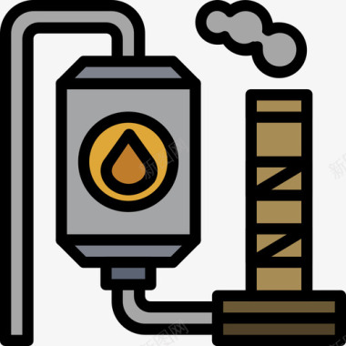 工业石油工业3线性颜色图标图标