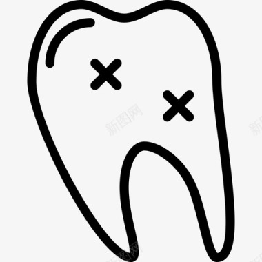 牙齿牙齿8线形图标图标