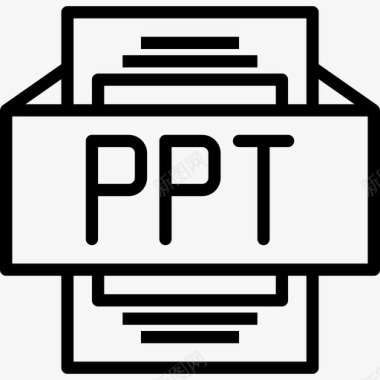 Ppt文件类型3线性图标图标