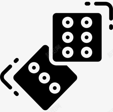 掷骰子运动和游戏3填充图标图标