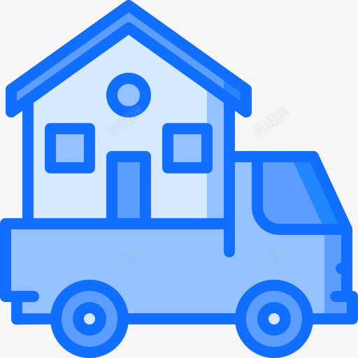 移动卡车真实状态7蓝色图标svg_新图网 https://ixintu.com 真实状态7 移动卡车 蓝色