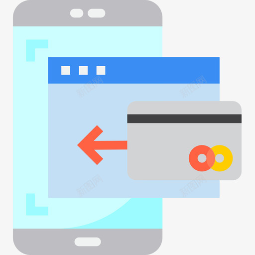 信用卡智能手机应用程序4扁平图标svg_新图网 https://ixintu.com 信用卡 扁平 智能手机应用程序4