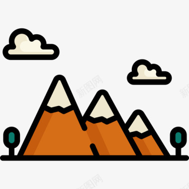 山冒险24线性颜色图标图标
