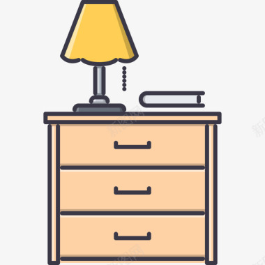 床头柜家具51彩色图标图标