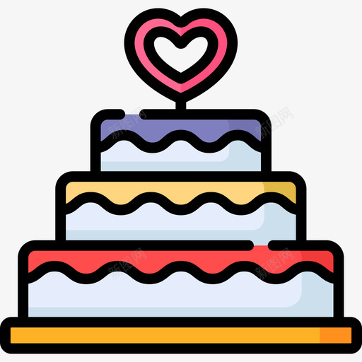 婚礼蛋糕55号婚礼线性颜色图标svg_新图网 https://ixintu.com 55号婚礼 婚礼蛋糕 线性颜色