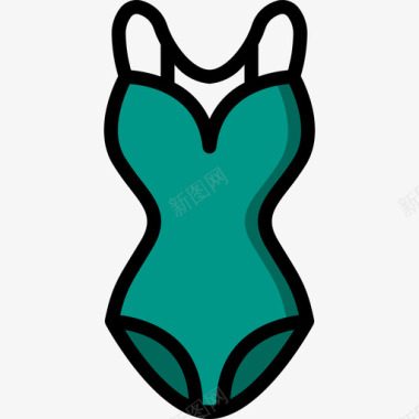 泳装夏装2线性颜色图标图标