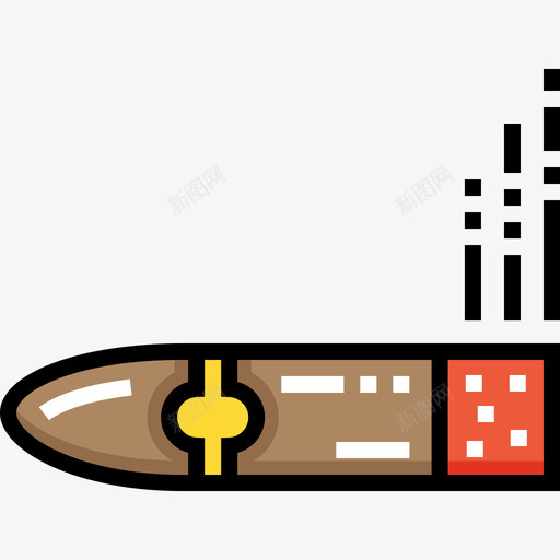 雪茄野生西部28线性颜色图标svg_新图网 https://ixintu.com 线性颜色 野生西部28 雪茄