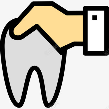 牙齿牙齿6线形颜色图标图标