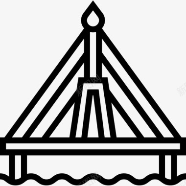 桥泰国符号2直线图标图标