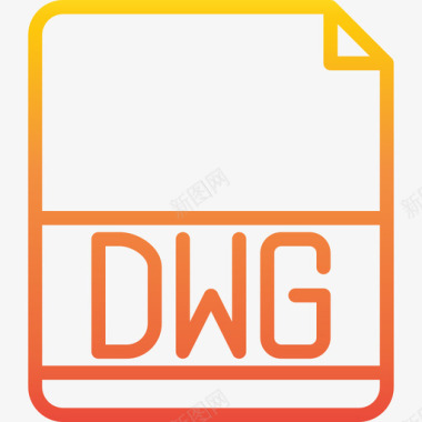 Dwg文件扩展名渐变图标图标