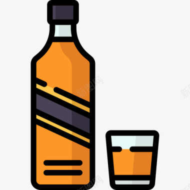 威士忌鸡尾酒5原色图标图标