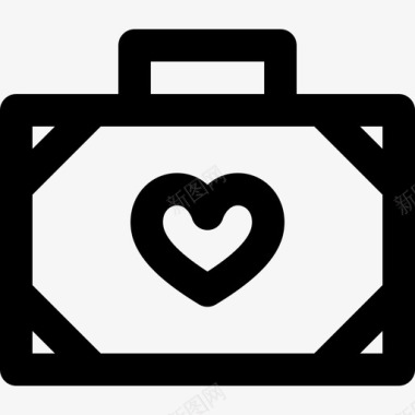 手提箱love37直线型图标图标
