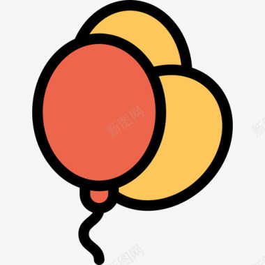 气球婴儿59直线颜色橙色图标图标
