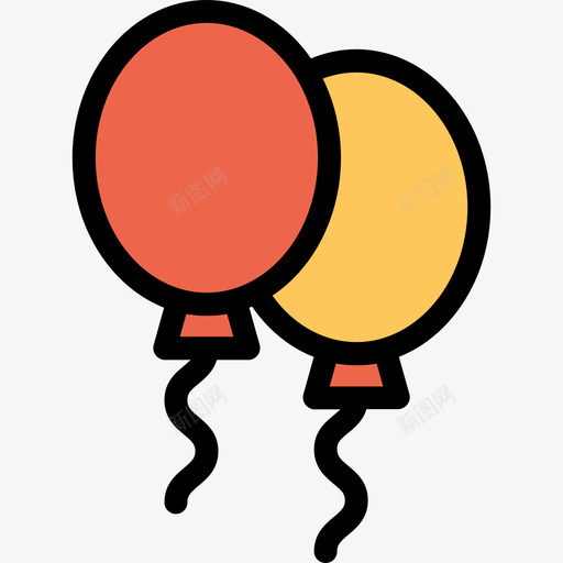 气球庆祝和聚会直线颜色橙色图标svg_新图网 https://ixintu.com 庆祝和聚会 气球 直线颜色橙色