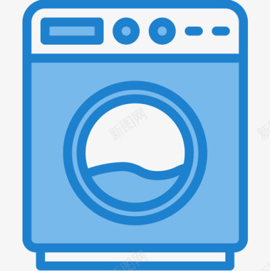 洗衣机电子设备4蓝色图标图标
