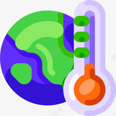 全球变暖生态学129平坦图标图标