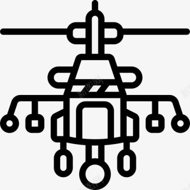陆军直升机战争5直线型图标图标