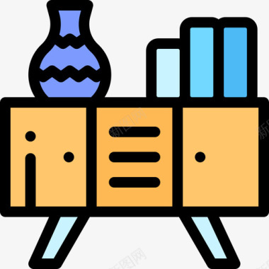 橱柜家装9线颜色图标图标
