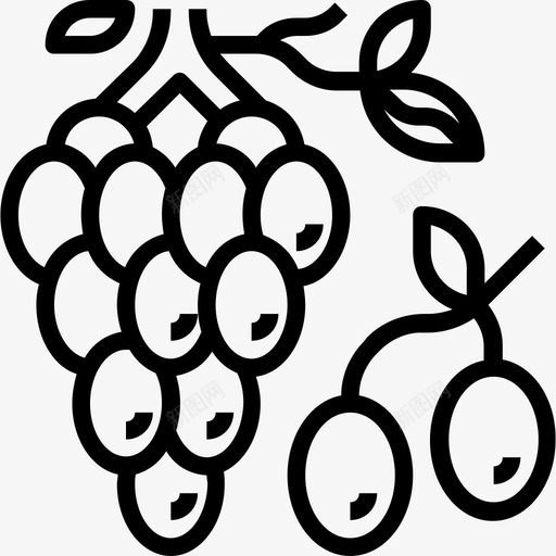 葡萄水果和蔬菜3种直系图标svg_新图网 https://ixintu.com 水果和蔬菜3种 直系 葡萄