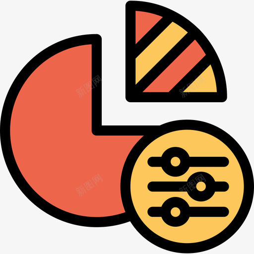 饼图分析和图表线颜色橙色图标svg_新图网 https://ixintu.com 分析和图表 线颜色橙色 饼图