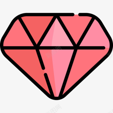 钻石情人节42线性颜色图标图标
