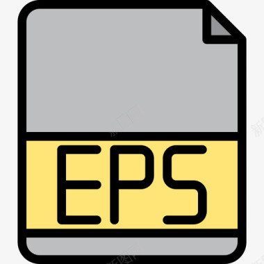 Eps文件扩展名3线性颜色图标图标