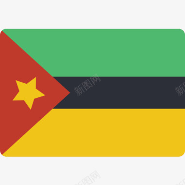 莫桑比克国旗15平坦图标图标
