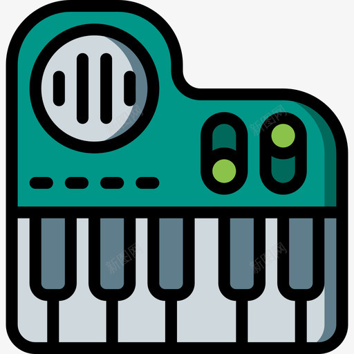 钢琴玩具27线性颜色图标svg_新图网 https://ixintu.com 玩具27 线性颜色 钢琴